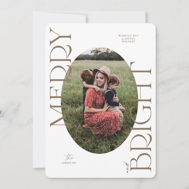 Merry and Bright Holiday Christmas Card (Front)