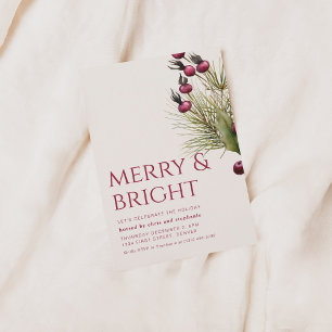 Merry and Bright Holiday Christmas Invite