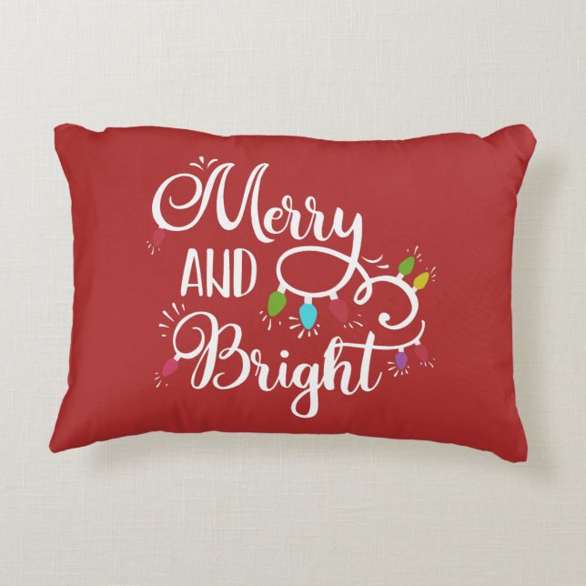 merry and bright holiday lights accent pillow (Back)