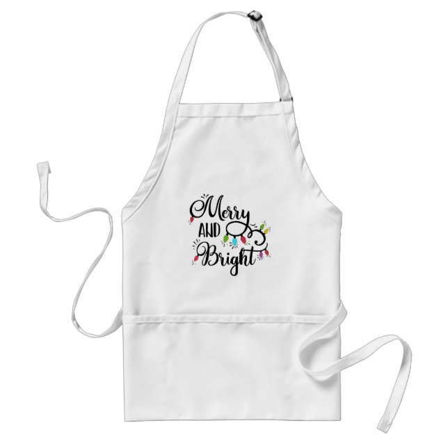 merry and bright holiday lights standard apron (Front)