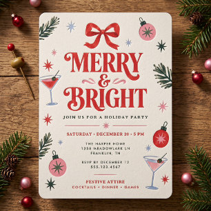 Merry and Bright Holiday Party Invitation