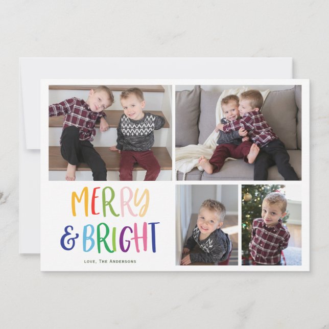 Merry and Bright Holiday photo card (Front)