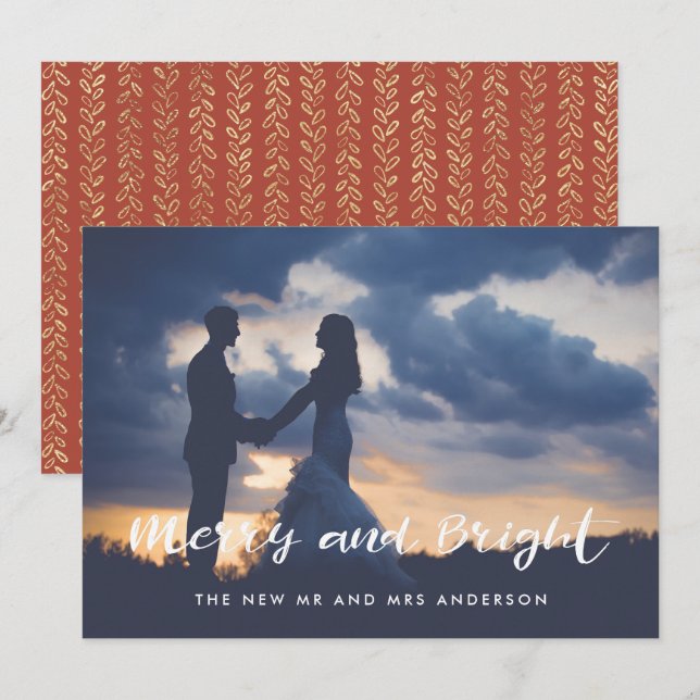Merry and Bright holiday photo card (Front/Back)