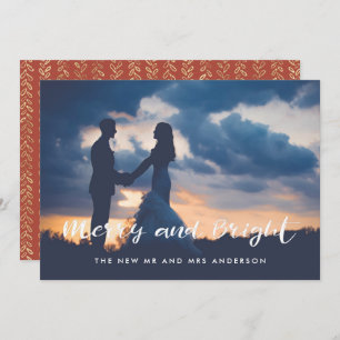 Merry and Bright holiday photo card