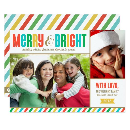 Merry and Bright Holiday Photo Card | Bold Colours