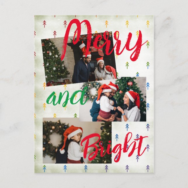 Merry and Bright   Holiday Postcard (Front)