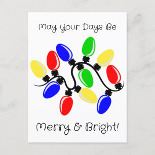 Merry and Bright  Holiday Postcard