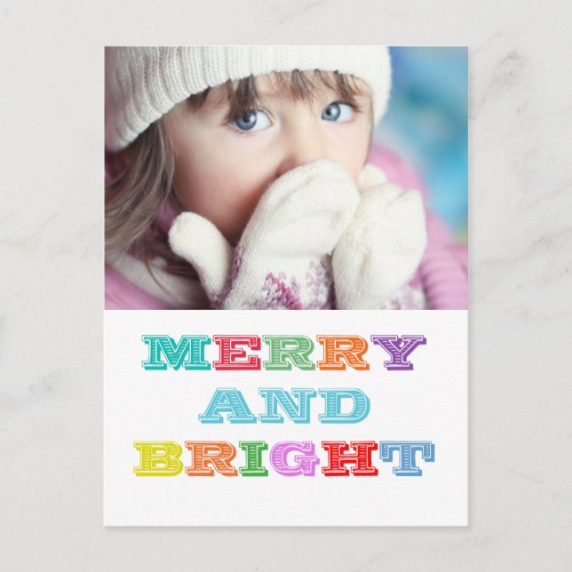MERRY and BRIGHT Holiday Postcard (Front)