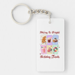 Merry and Bright Holiday Treats Christmas Dessert Keychain