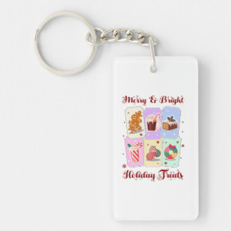 Merry and Bright Holiday Treats Christmas Dessert Keychain