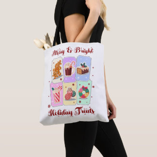 Merry and Bright Holiday Treats Christmas Dessert Tote Bag