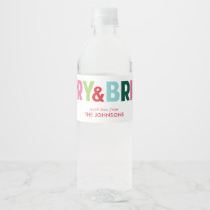 Merry and Bright Holiday Water Bottle Label
