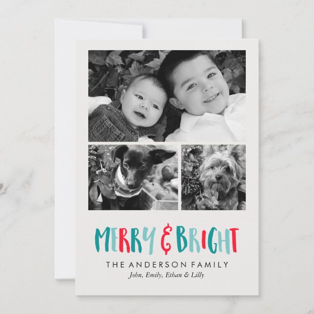 Merry and Bright Holidays Holiday Card (Front)