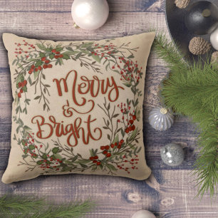 "merry and Bright" Inspirivity Throw Pillow