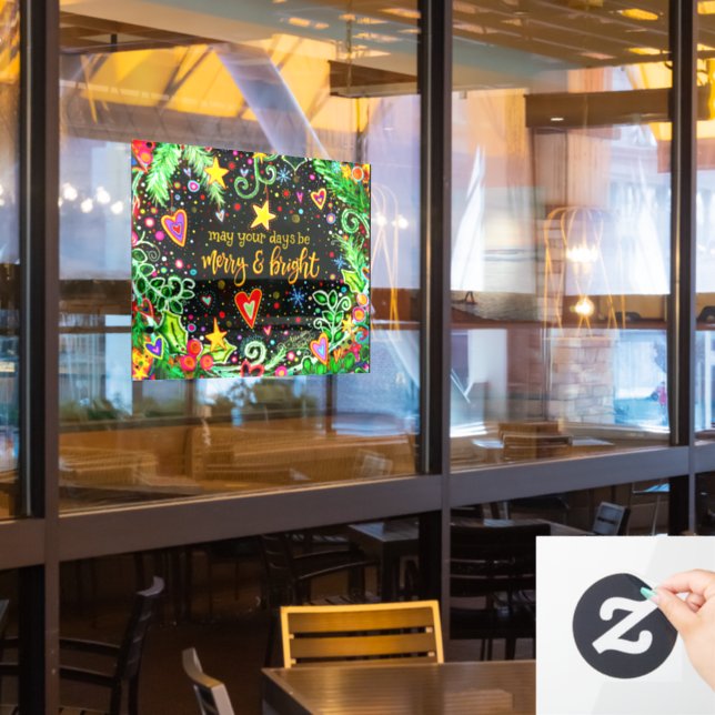 Merry and Bright! “Inspirivity” Window Cling (Restaurant Window)