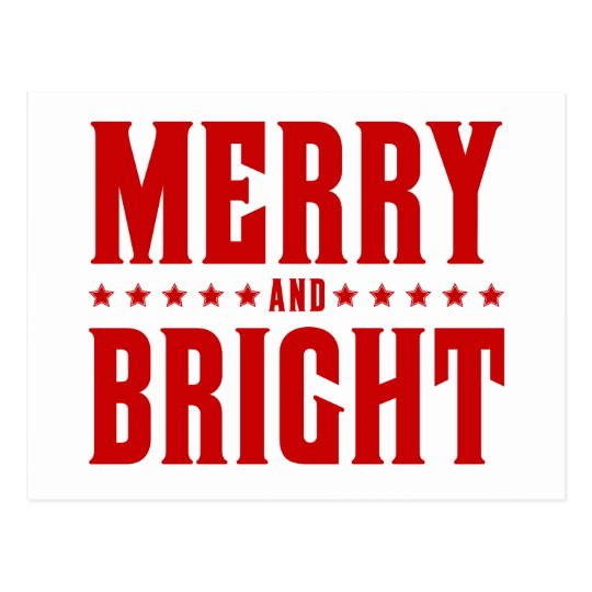 Merry and Bright Letterpress Style No. 507 Postcard