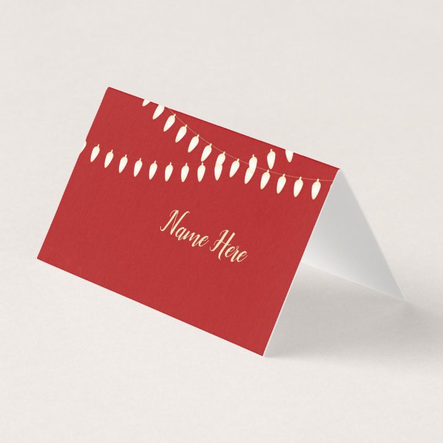Merry and Bright Lights Place Cards (Front)