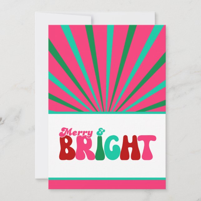 Merry and Bright - Maximalist  Holiday Card (Front)