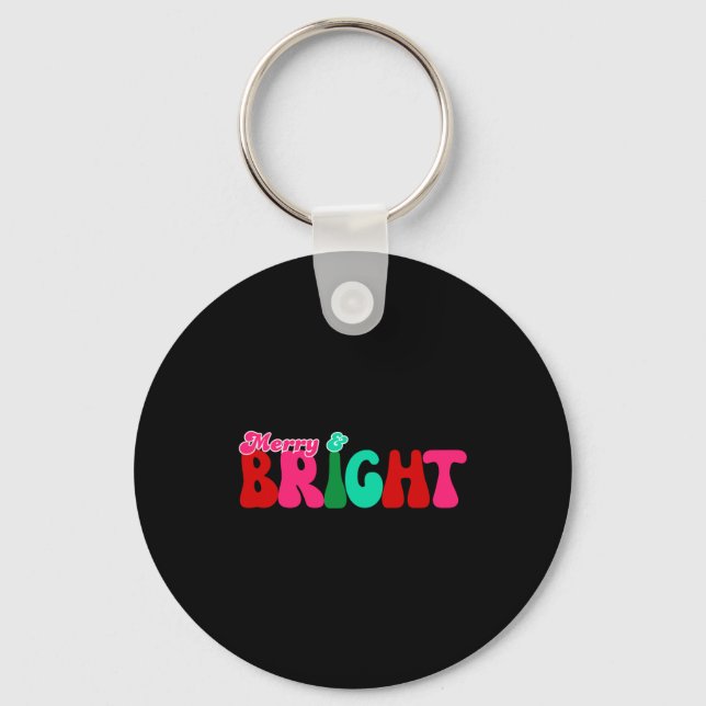 Merry And Bright Maximalist Peach Christmas Toddle Keychain (Front)