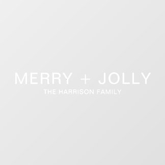 Merry and Bright Minimal White Modern Christmas  Window Cling