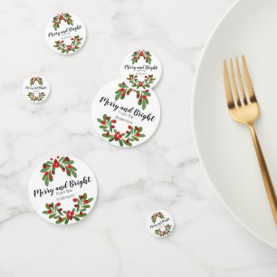 Merry and Bright Mistletoe Holiday Confetti