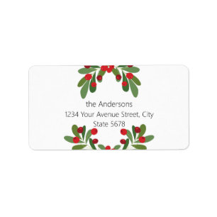 Merry and Bright Mistletoe Return Address Labels