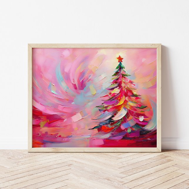 Merry and Bright Modern Abstract Christmas Tree  Poster (Creator Uploaded)