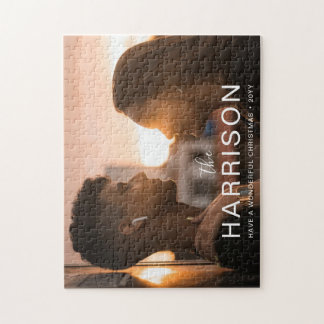 Merry and Bright Modern Christmas Photo Puzzle