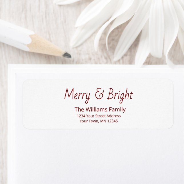Merry and Bright Modern Christmas Return Address (Insitu)