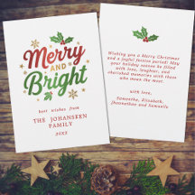 Merry and Bright Modern Christmas Typography 