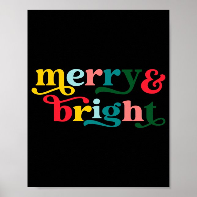 Merry And Bright Modern Christmas Womens  Poster (Front)