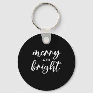 Merry And Bright Modern Red Womens Christmas  Keychain