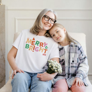 Merry and Bright Modern Women’s Christmas T-Shirt