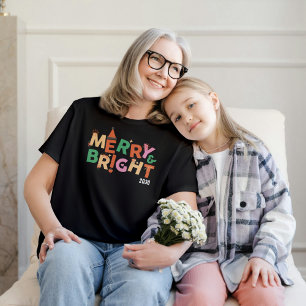 Merry and Bright Modern Women’s Christmas T-Shirt