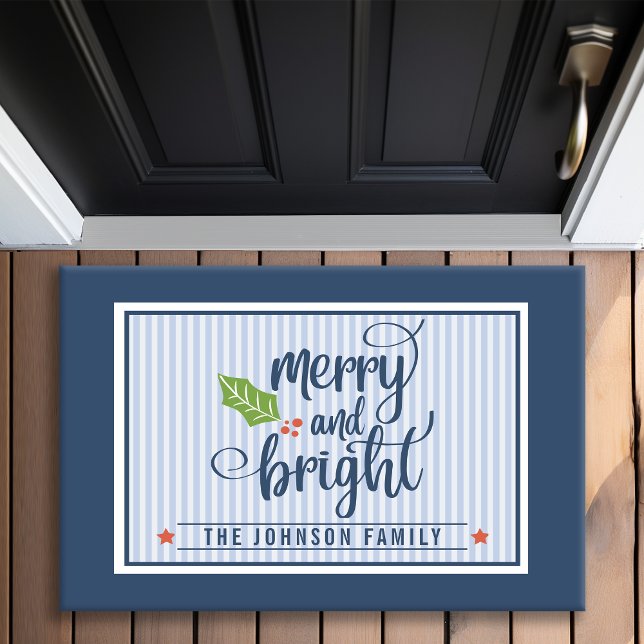 Merry and Bright Monogram Christmas Doormat (Creator Uploaded)