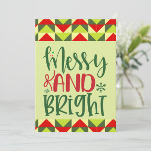 Merry and Bright Name Christmas Blank Inside Holiday Card