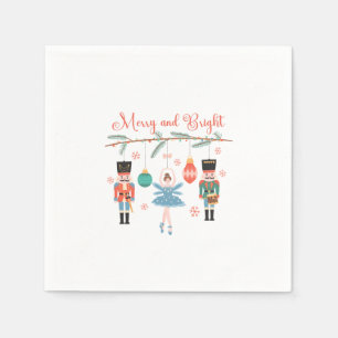 Merry and Bright Nutcracker Ballet Christmas Napkin