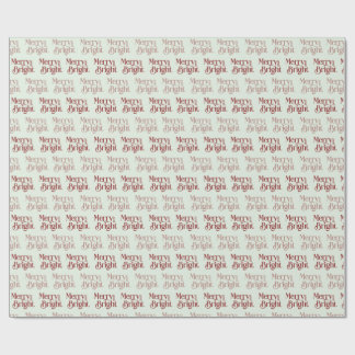"Merry and Bright" Pale Green Christmas Wrapping Paper