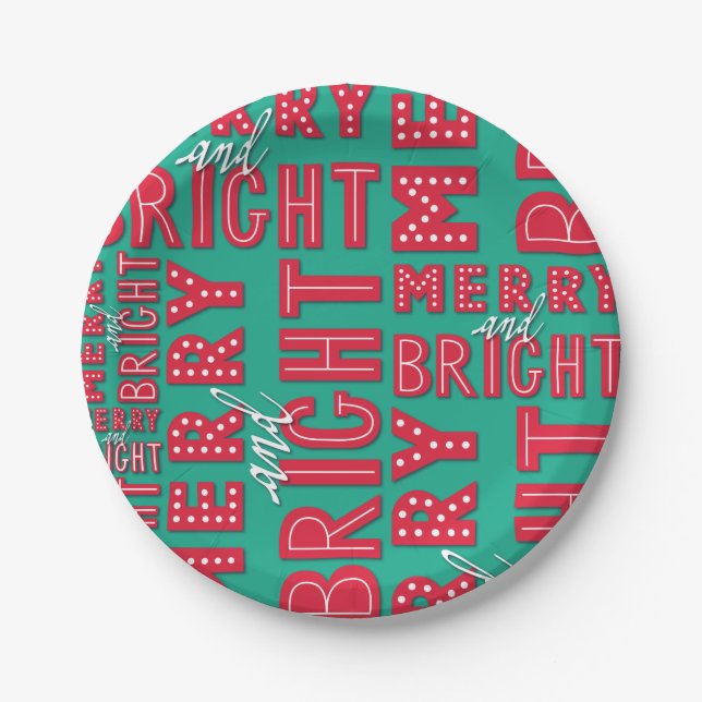 Merry and Bright Paper Plate (Front)