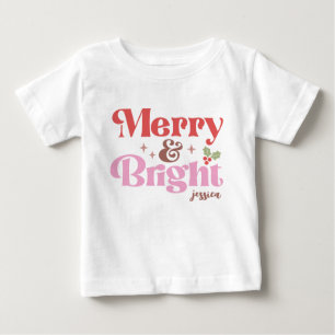 Merry and Bright Personalized Baby T-Shirt