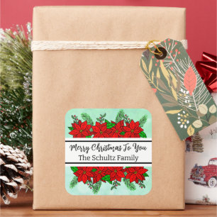 Merry and Bright Personalized Christmas    Square Sticker