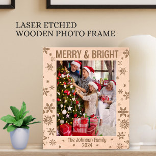 Merry and Bright Personalized Holidays Gifts Photo Etched Frames