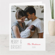 Merry and Bright personalized photo Christmas