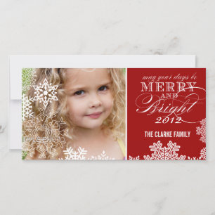MERRY AND BRIGHT PHOTO CARD RED