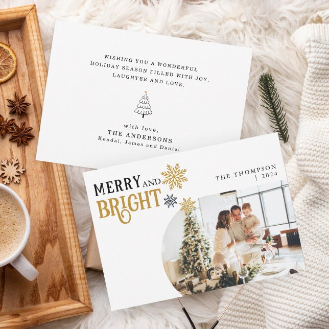 Merry and Bright Photo Christmas  Holiday Card (Creator Uploaded)