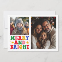 Merry and Bright Photo Flat Holiday Card