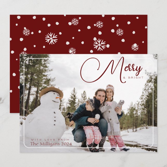 Merry and Bright Photo Holiday Card (Front/Back)