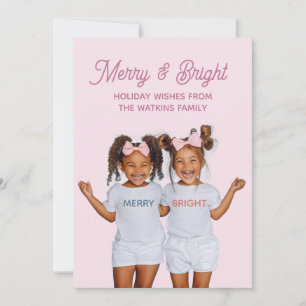 Merry And Bright Photo  Holiday Card