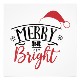 merry and bright photo print