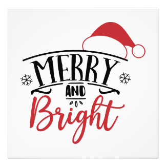 merry and bright photo print